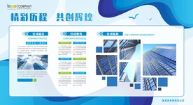 蓝色企业展板