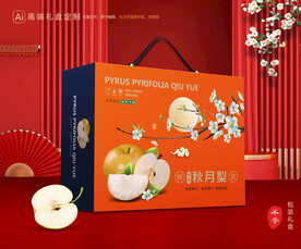 秋月梨礼盒 梨包装