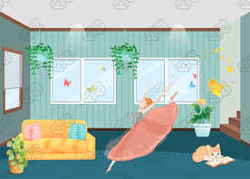 动漫二次元跳舞的女孩