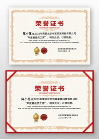 欧式复古底纹荣誉证书模板