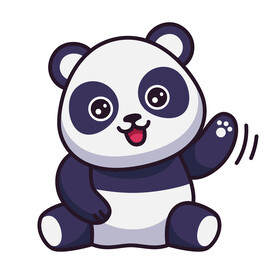 矢量卡爱卡通动物大熊猫插画素材