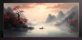 山水画装饰画无框画