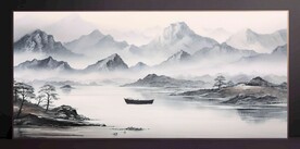 山水画装饰画无框画