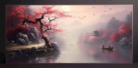 山水画装饰画无框画