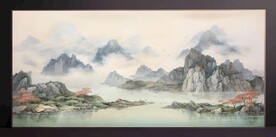 山水画装饰画无框画