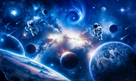 宇宙太空星球宇航员银河星空背景