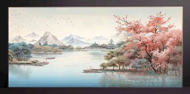 山水画装饰画无框画