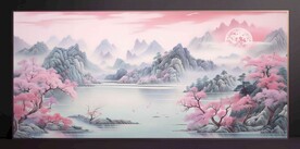 山水画装饰画无框画