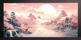 山水画装饰画无框画