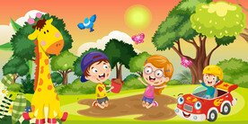 卡通游乐园背景