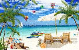 浪漫海边沙滩电视背景墙