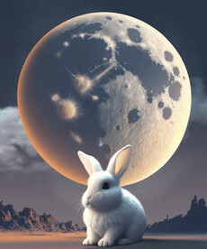 月亮下的兔子