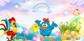 卡通小鸡背景墙