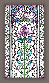 蒂凡尼教堂玄关彩绘彩晶玻璃图案