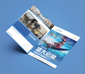 游泳健身预售活动折页海报图片