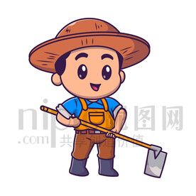 可爱卡通农业伯伯