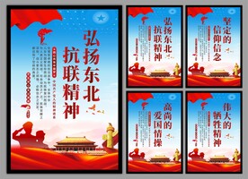 东北抗联精神党建海报