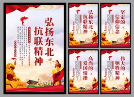 东北抗联精神党建海报