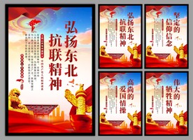东北抗联精神党建海报