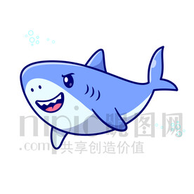 可爱卡通小鲨鱼