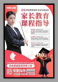 家长教育课程讲师宣传海报