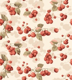 红色浆果无缝图案背景