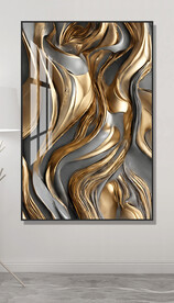 抽象金色肌理装饰画