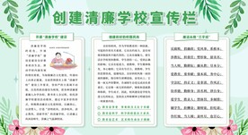 廉洁校园宣传栏展板