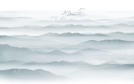 禅意水墨山水图