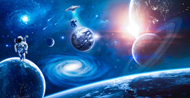 宇宙黑洞太空星球宇航员航天背景