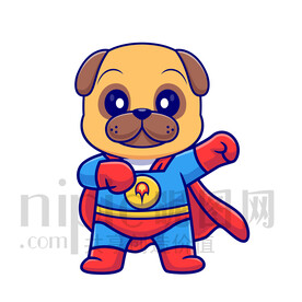 可爱卡通超人小狗癞皮狗