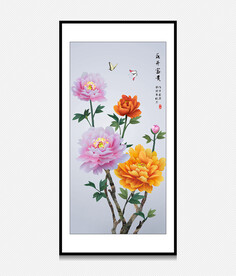新中式花鸟牡丹国画