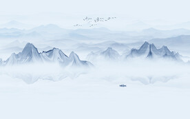 抽象水墨山水画背景墙