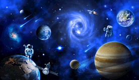 宇宙星球太空黑洞宇航员星空背景