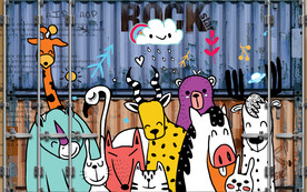 工装涂鸦背景墙