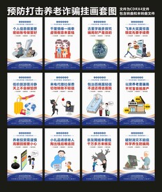 预防打击养老诈骗挂画套图