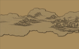 原创新中式禅意山水浮雕线条背景