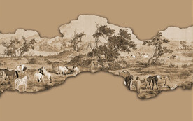 原创新中式轻奢国画山水画背景墙