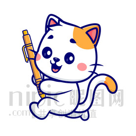 可爱卡通运动跑步小猫咪