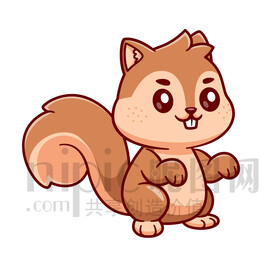 可爱卡通小松鼠