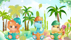 卡通恐龙儿童房背景