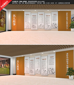 名人故事校园走廊文化墙