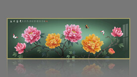 牡丹花鸟画