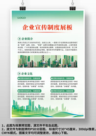 绿色企业宣传制度展板上墙制度牌