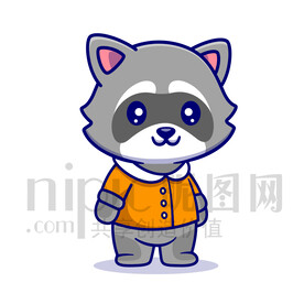 可爱卡通小浣熊狸猫