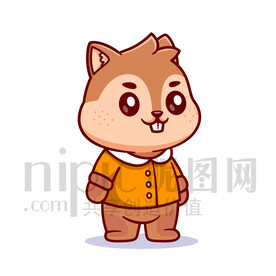 可爱卡通松鼠