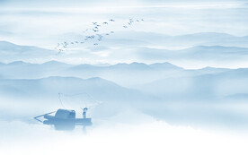 新中式意境水墨画背景墙