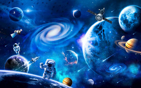 宇宙星球太空宇航员银河黑洞背景