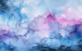 蓝紫色水彩水墨画背景