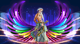 音乐工装网红翅膀背景墙